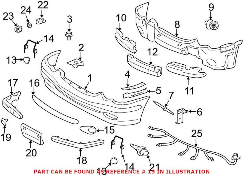 Mercedes Foglight Grille - Passenger Side 2038850653